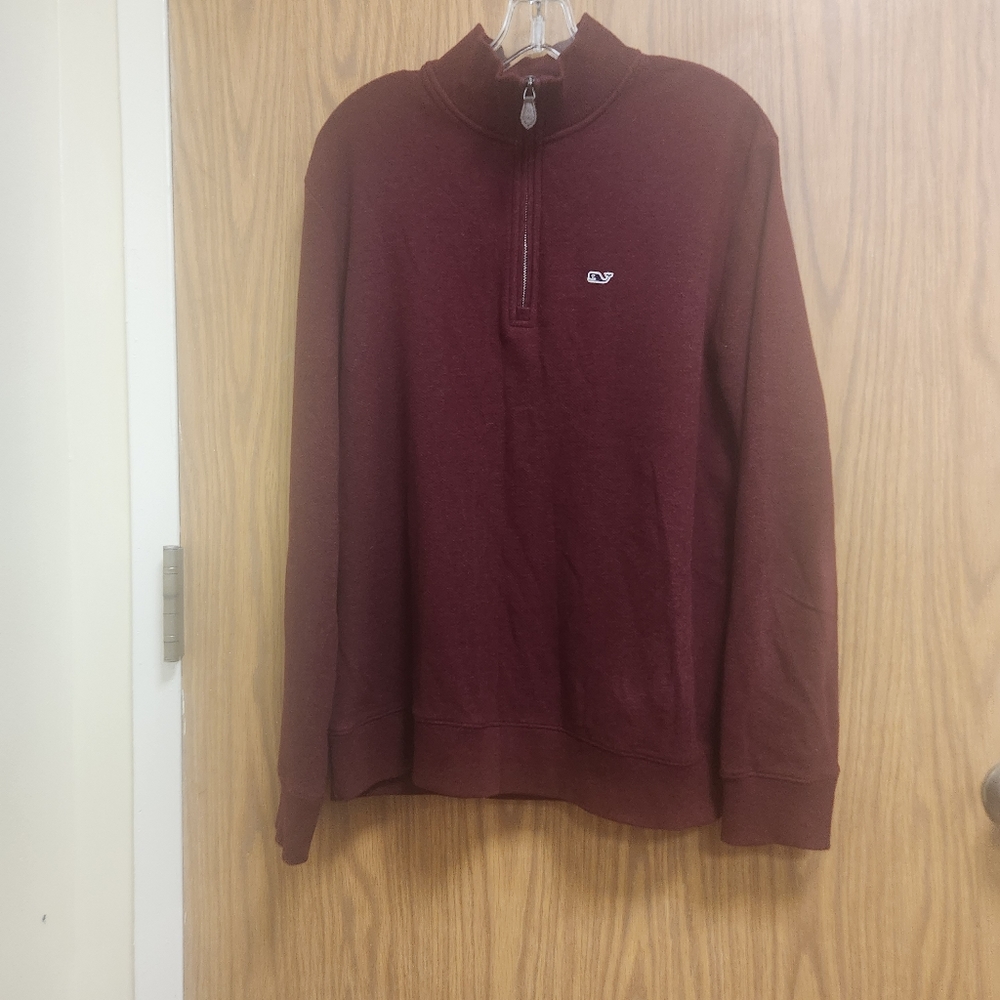 Vineyard Vines Men’s Cotton Mock Neck Long Sleeve Half Zip Sweater Size M